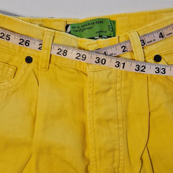 Sandrine Rose x Free People Yellow Wide Leg Crop Jeans Women's Size 28 Bold - Picture 6 of 6
